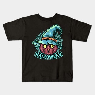 black cat witch Kids T-Shirt